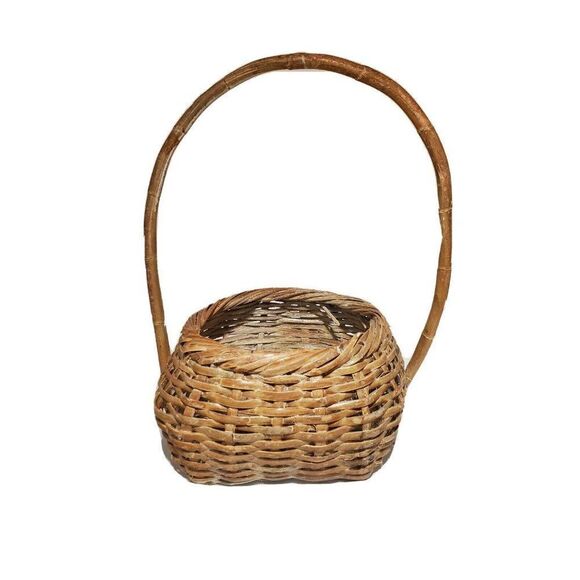 Vintage Woven Straw Wicker Floral Basket Flowers from Phillipines Napkin Holder - Picture 1 of 9